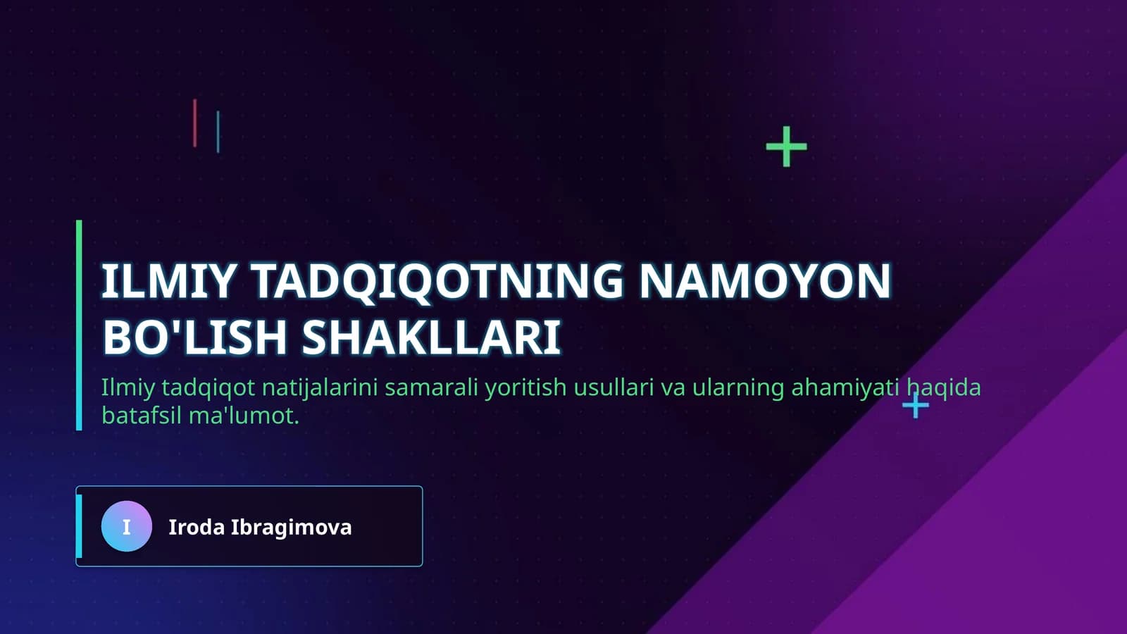 Ilmiy tadqiqotning namoyon bo'lish shakllari