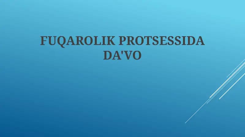 FUQAROLIK PROTSESSIDA DA'VO