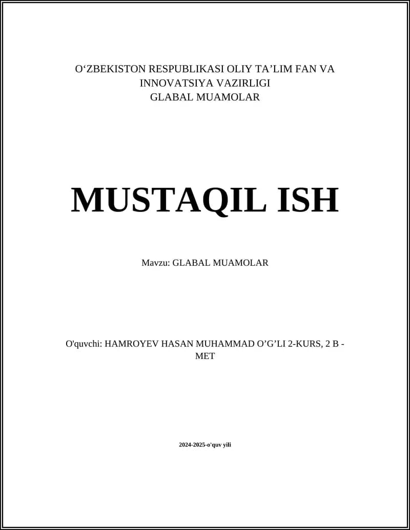 GLABAL MUAMOLAR