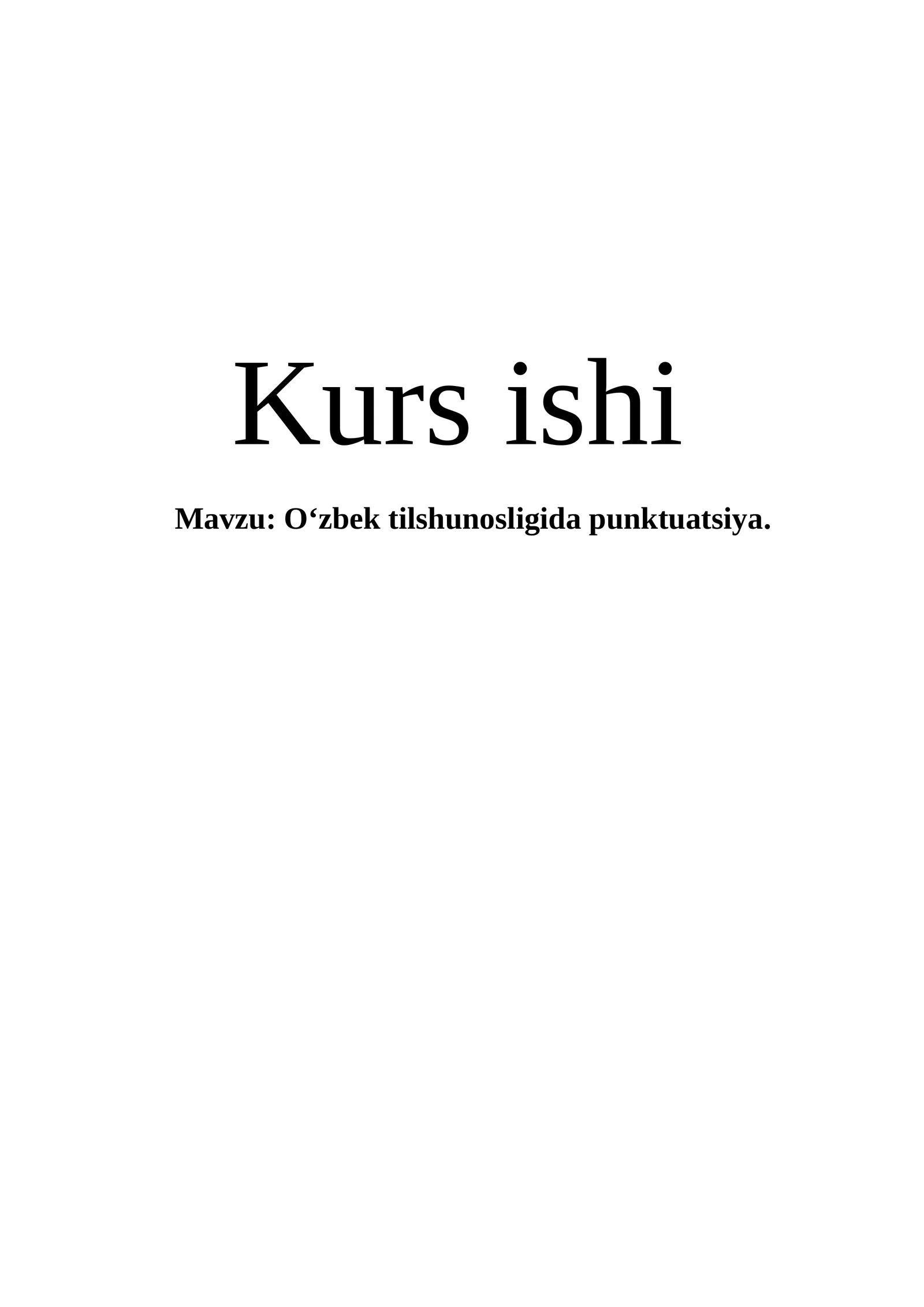 O‘zbek tilshunosligida punktuatsiya