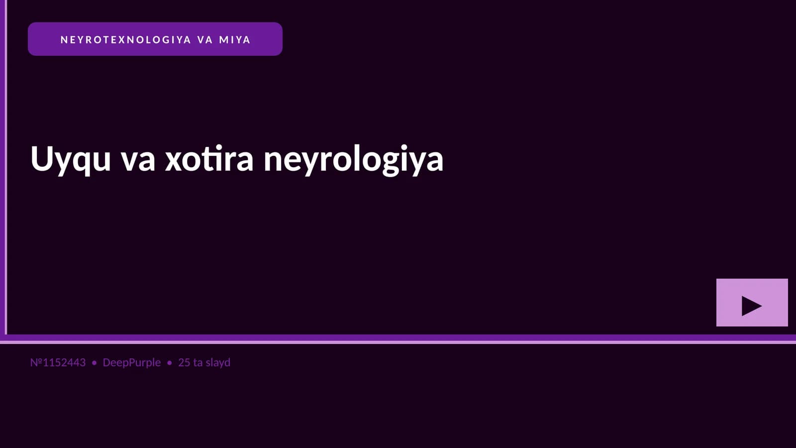 Uyqu va xotira neyrologiya