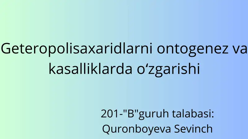 Geteropolisaxaridlar ontogenezi
