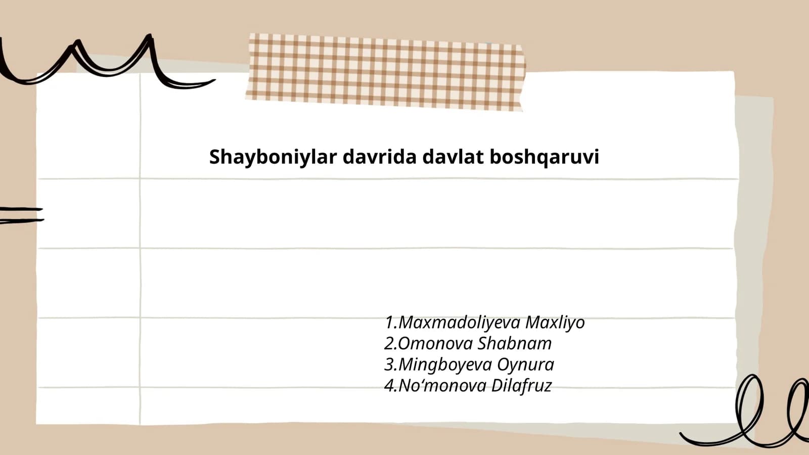 Shayboniylar davrida davlat boshqaruvi