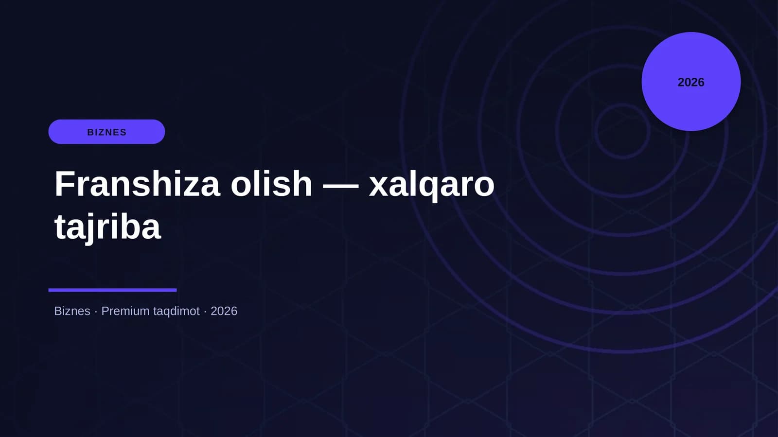 Franshiza olish — xalqaro tajriba