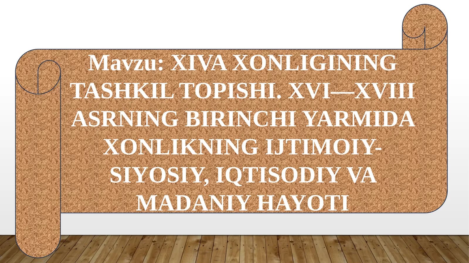 XIVA XONLIGINING TASHKIL TOPISHI
