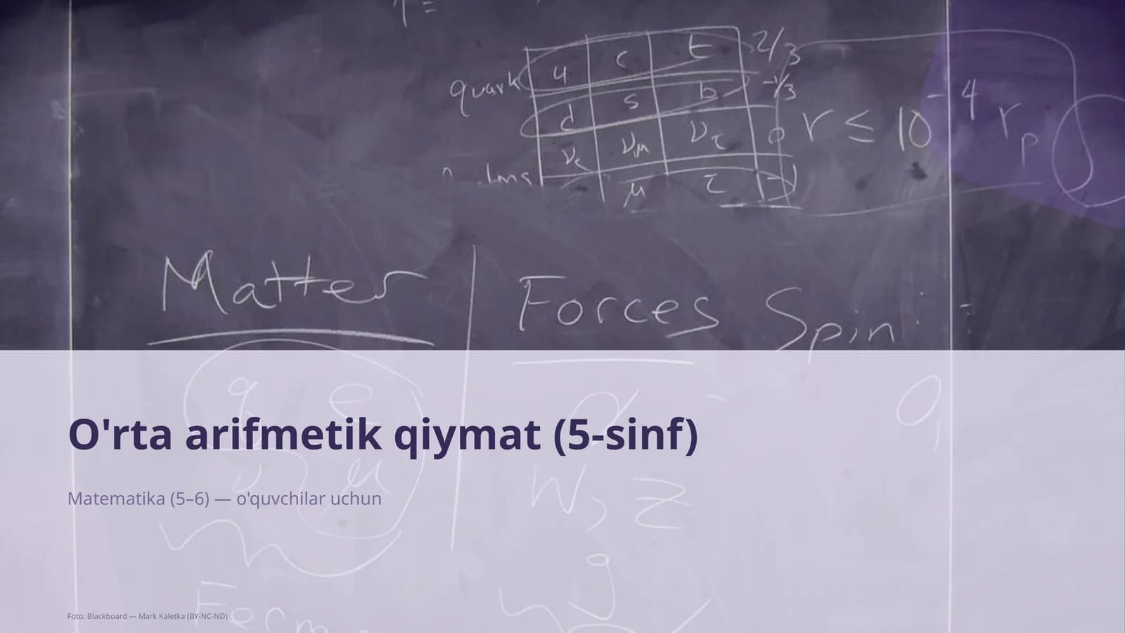 O'rta arifmetik qiymat (5-sinf)