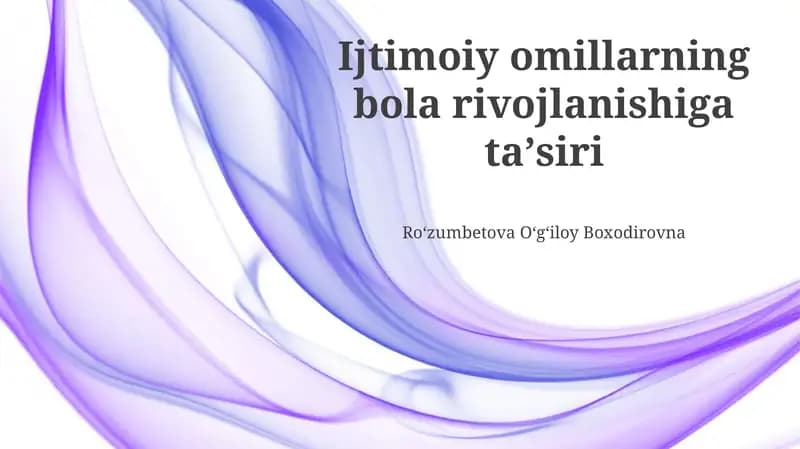 Ijtimoiy Omillar Ta'siri