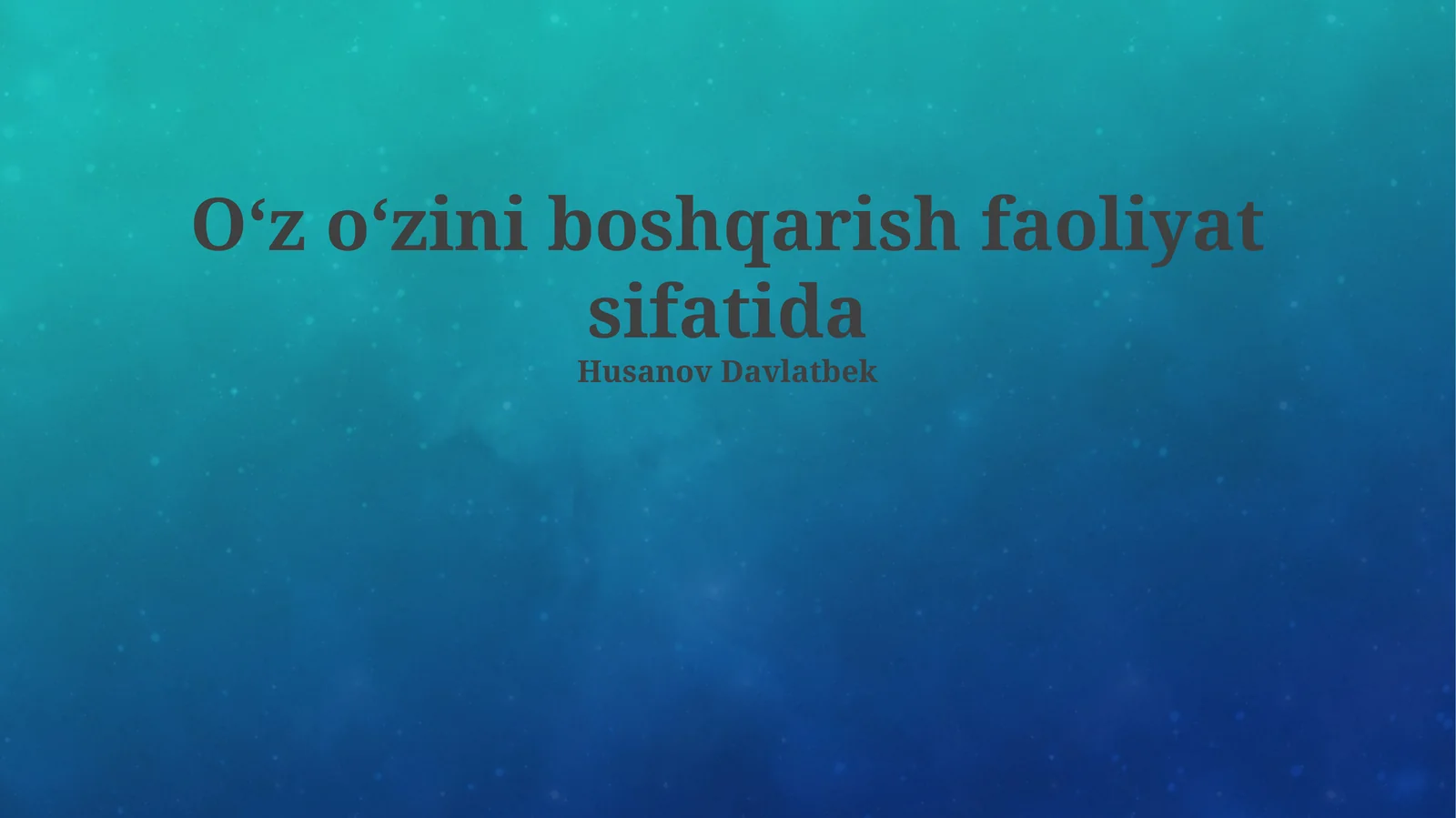O'z-o'zini boshqaruv: Mohiyat va Tarixiy Ildizlar