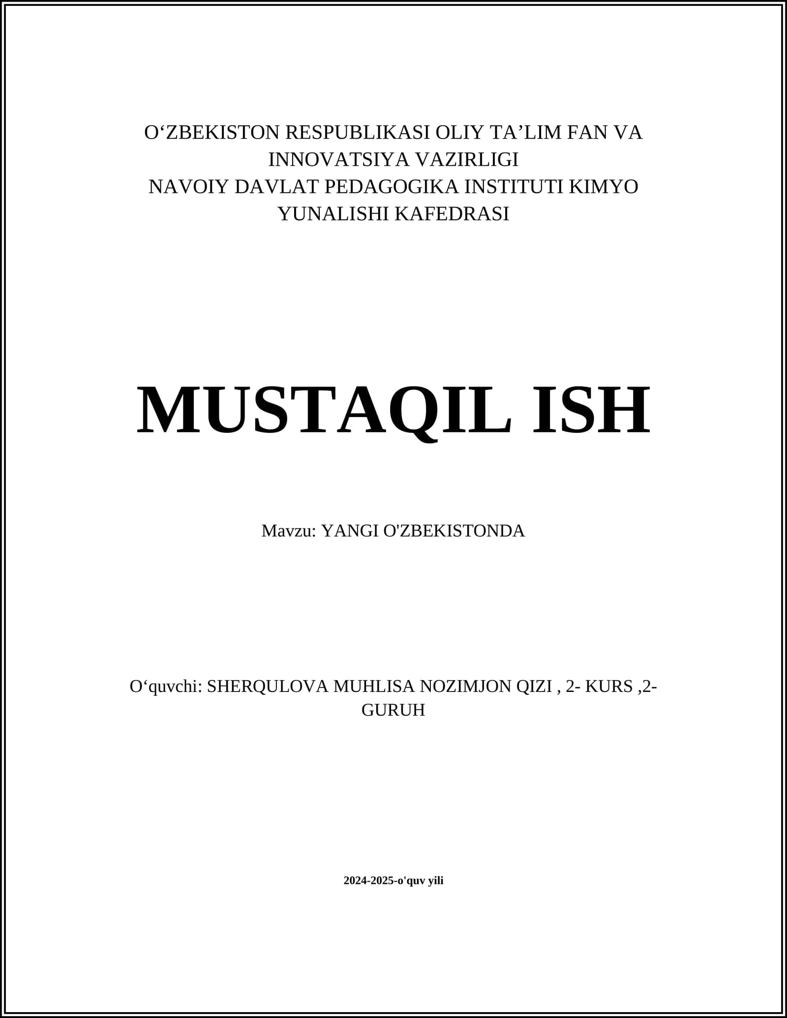 Yangi O'zbekistonda ta'lim islohoti