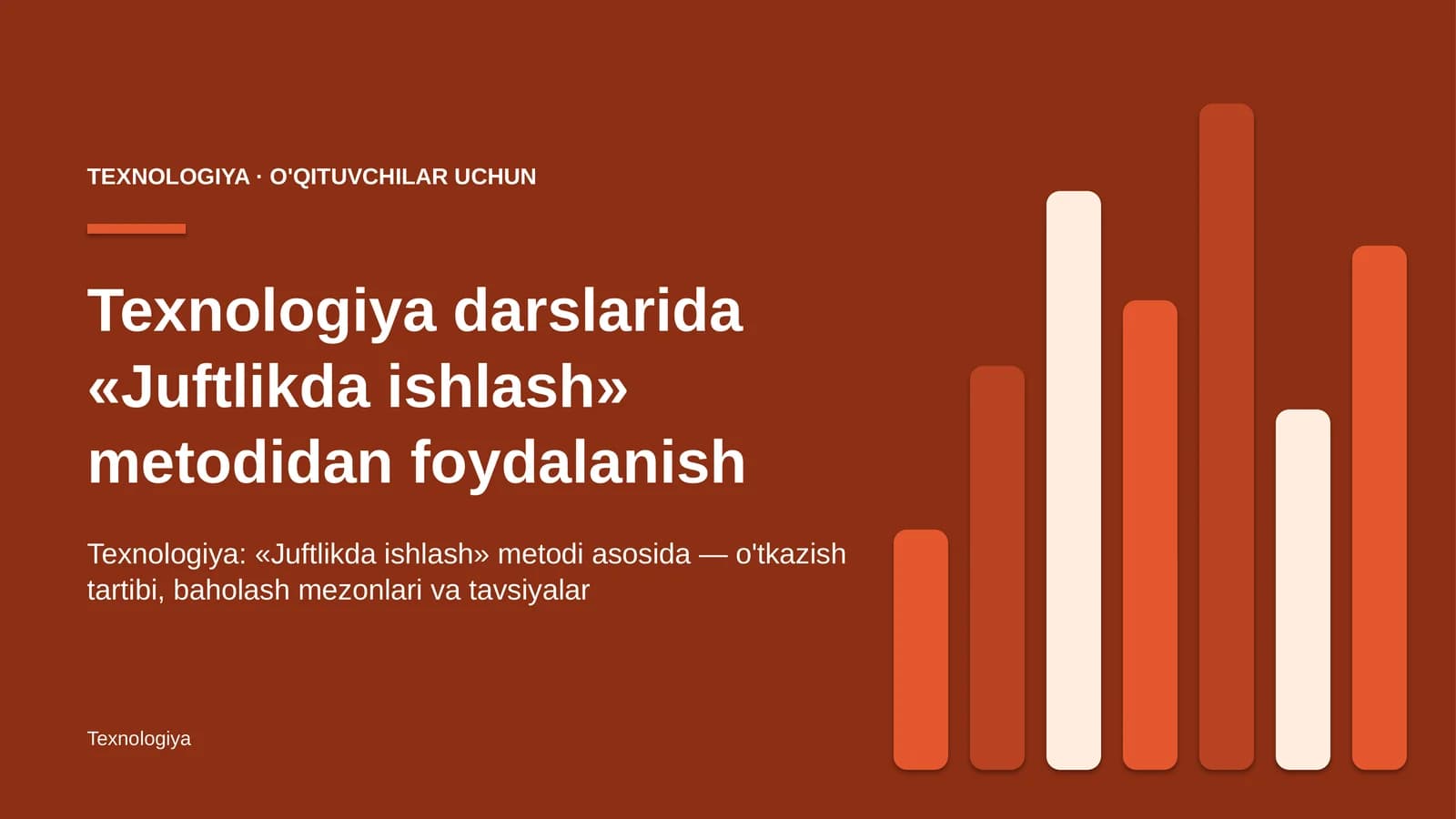 texnologiya darslarida juftlikda ishlash metodidan foydalanish 1384
