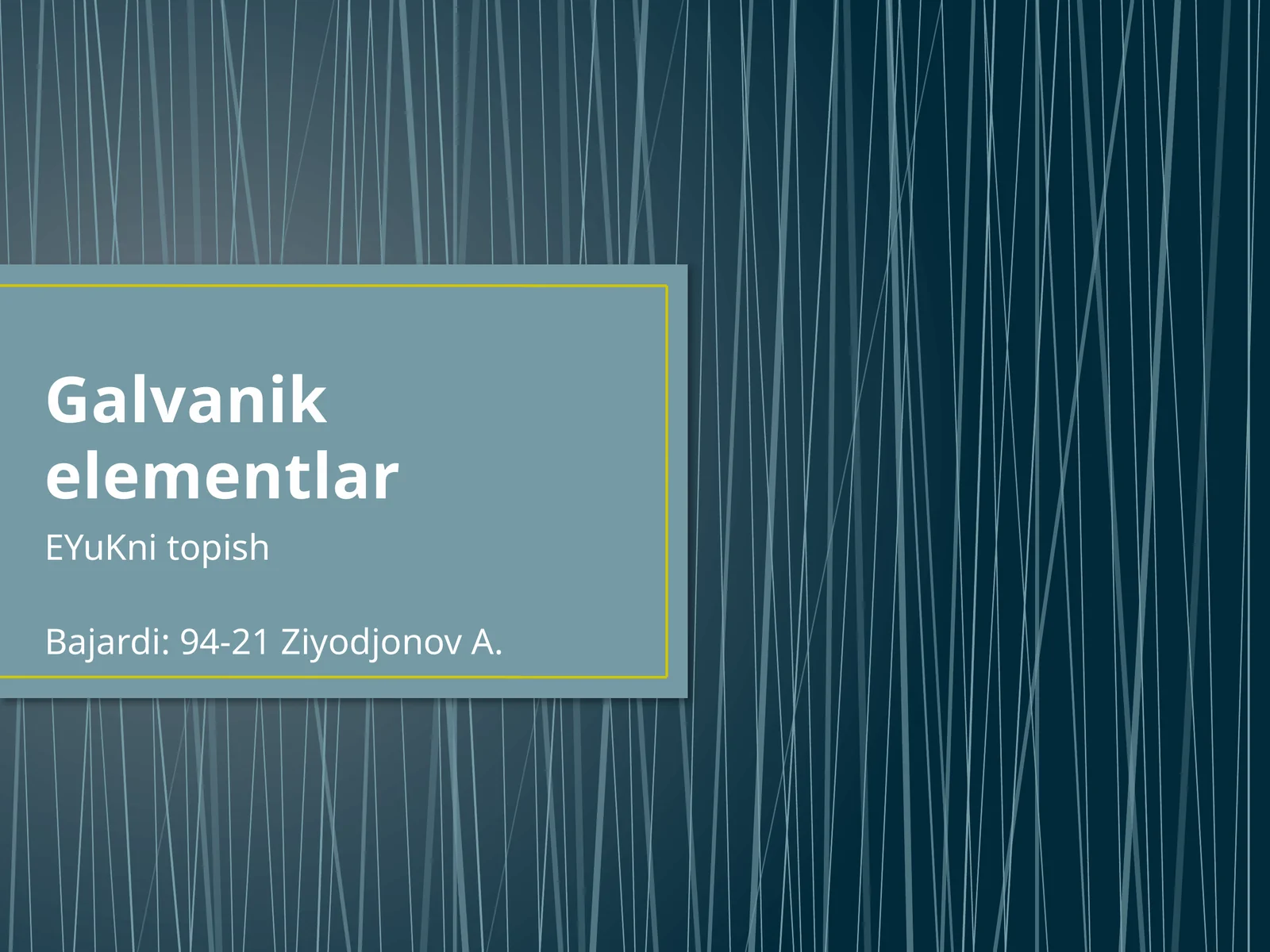 Galvanik elementlar