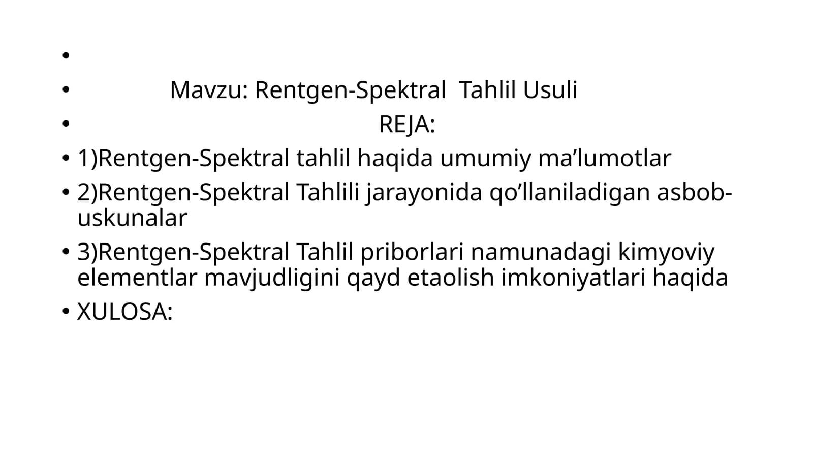 Rentgen-Spektral  Tahlil Usuli