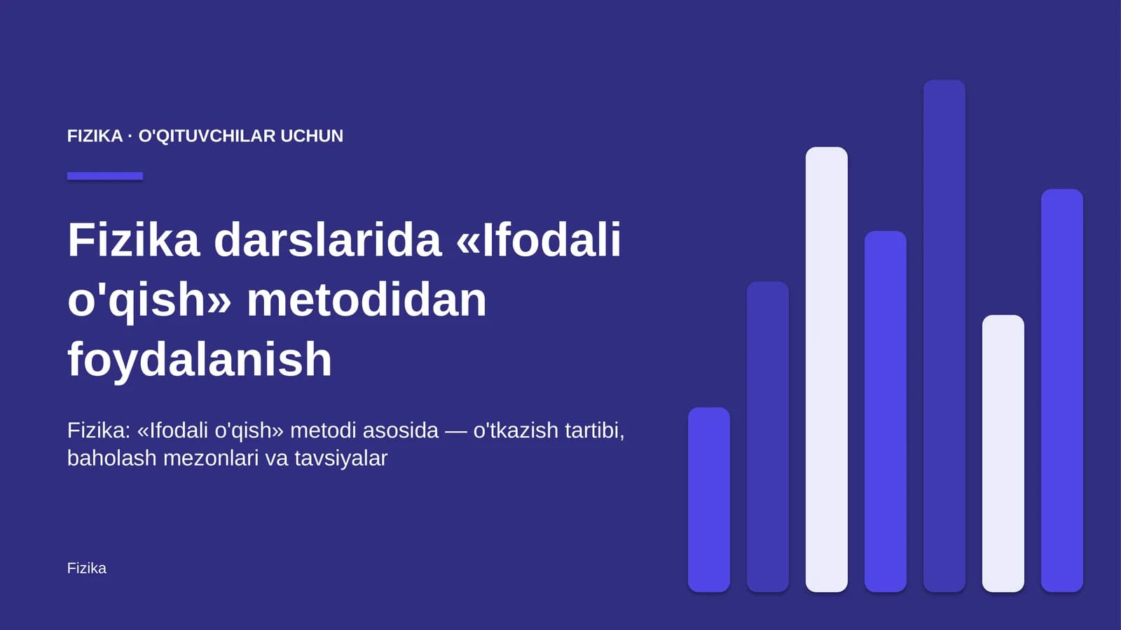 fizika darslarida ifodali o'qish metodidan foydalanish 5781