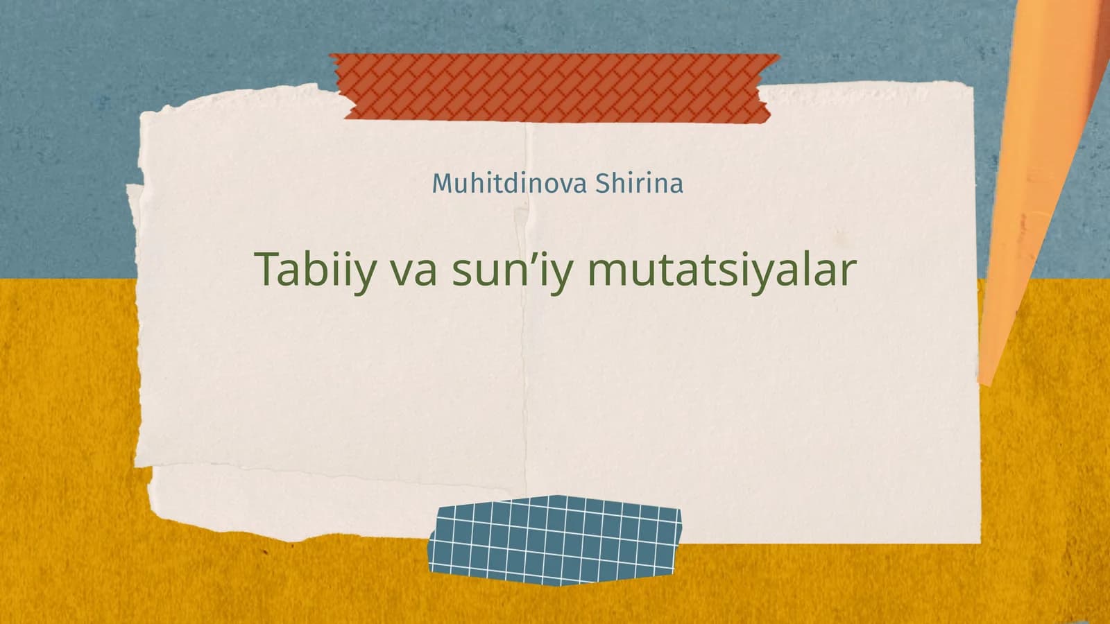 Tabiiy va sunʼiy mutatsiyalar