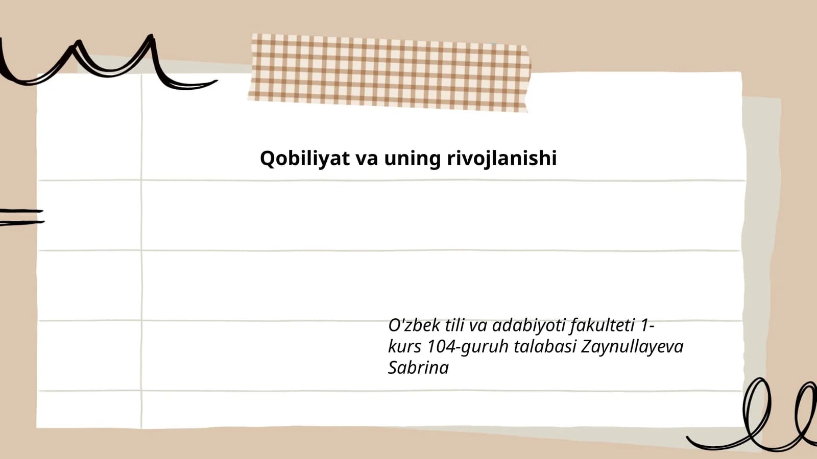 Qobiliyat va uning rivojlanishi
