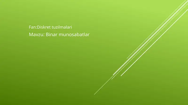 Binar Munosabatlar