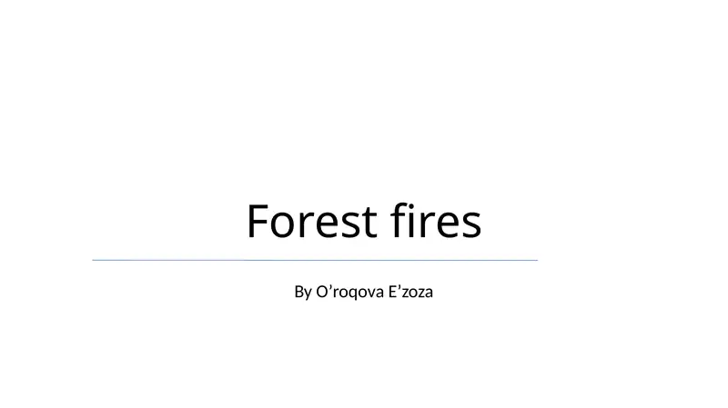 Forest fires
