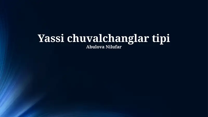 Yassi chuvalchanglar tipi