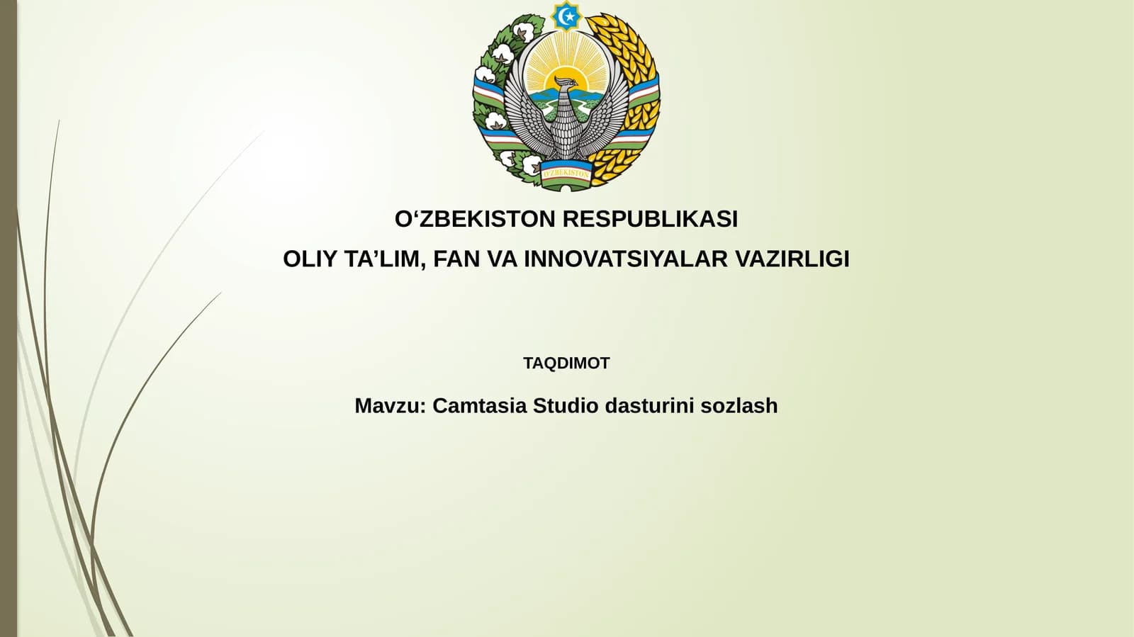 Camtasia Studiodasturini sozlash