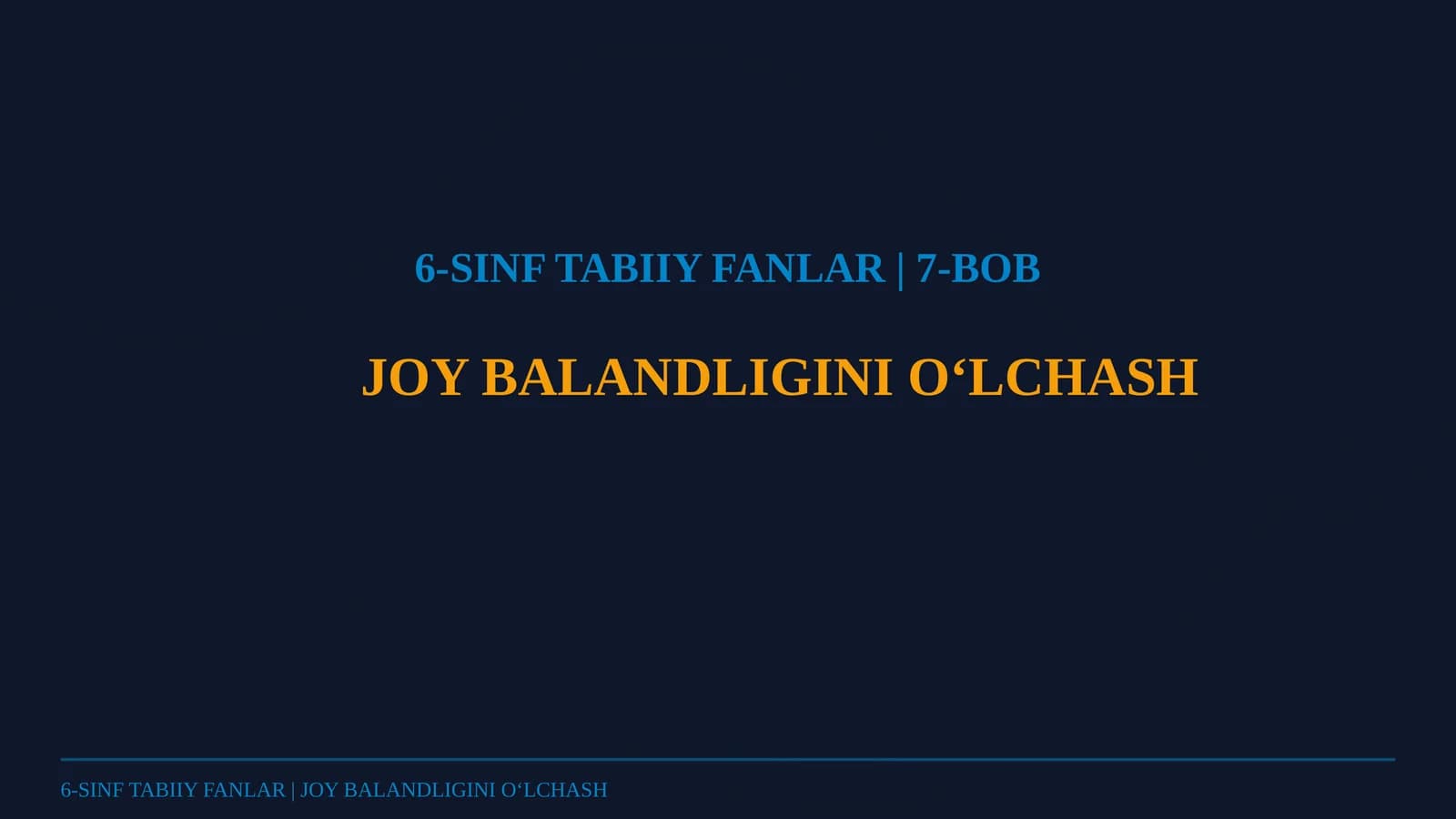JOY BALANDLIGINI O‘LCHASH
