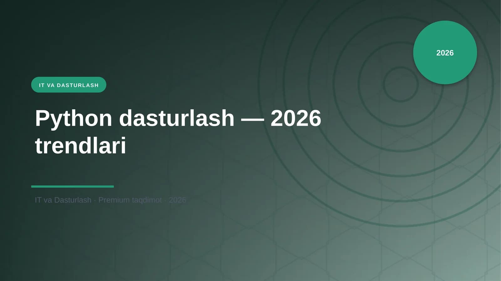 Python dasturlash — 2026 trendlari