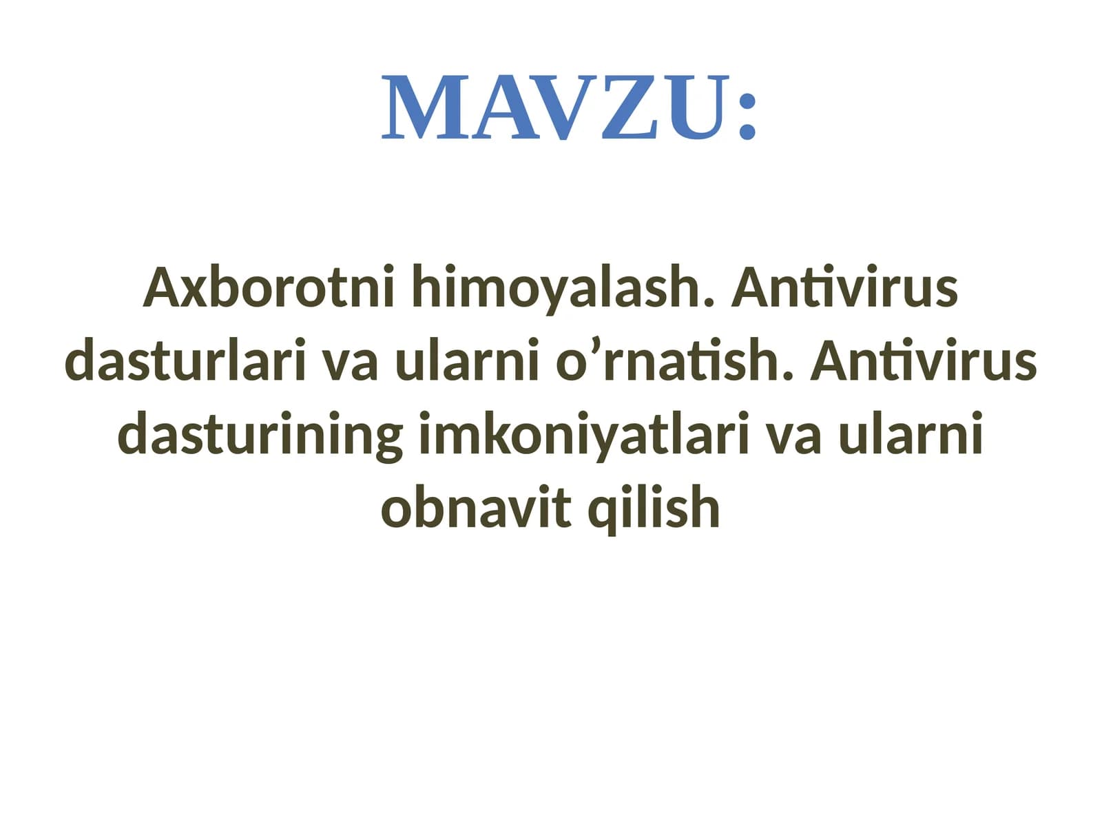Axborotni  himoyalash