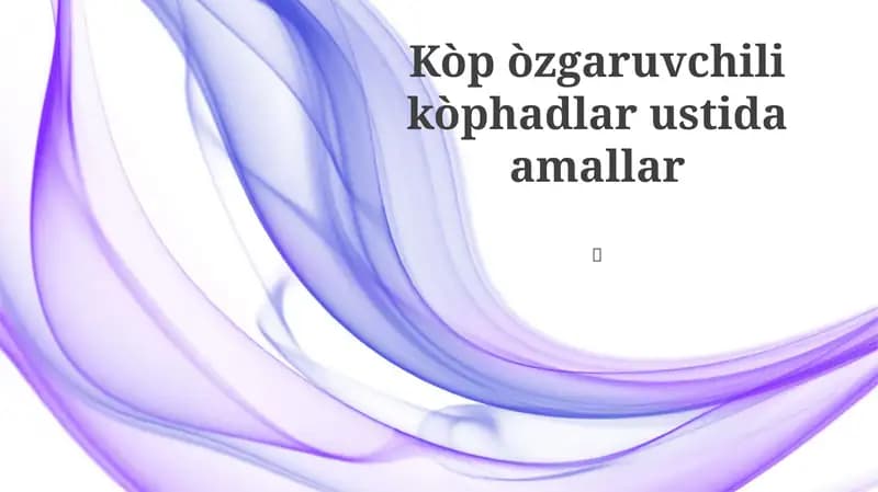 O'zgaruvchan Koeffitsientlar