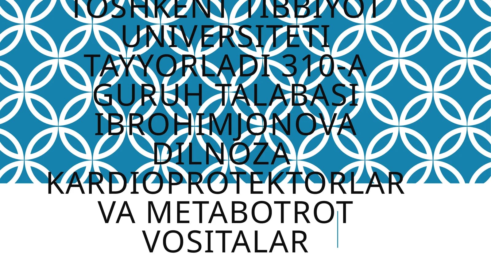 Kardioprotektorlar va metabolik trot vositalar