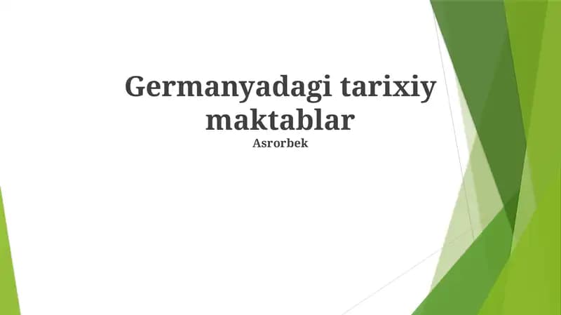 Germanyadagi tarixiy maktablar