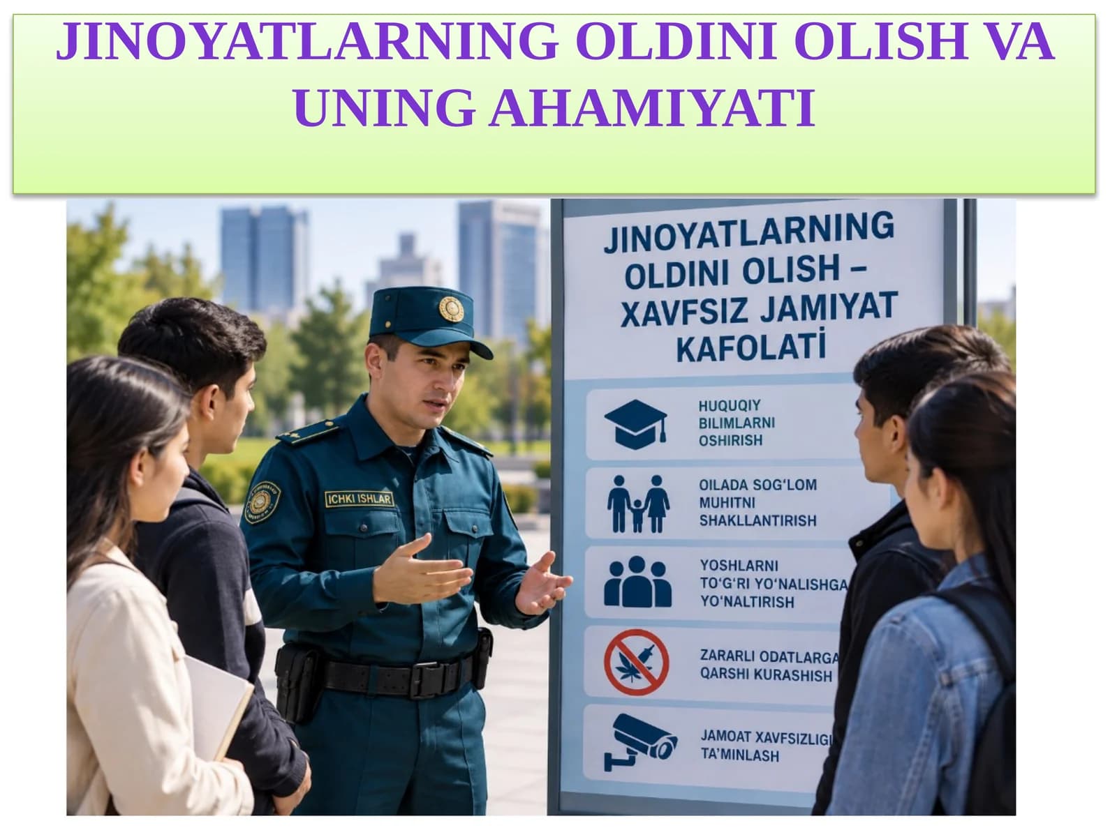JINOYATLARNING OLDINI OLISH VA UNING AHAMIYATI