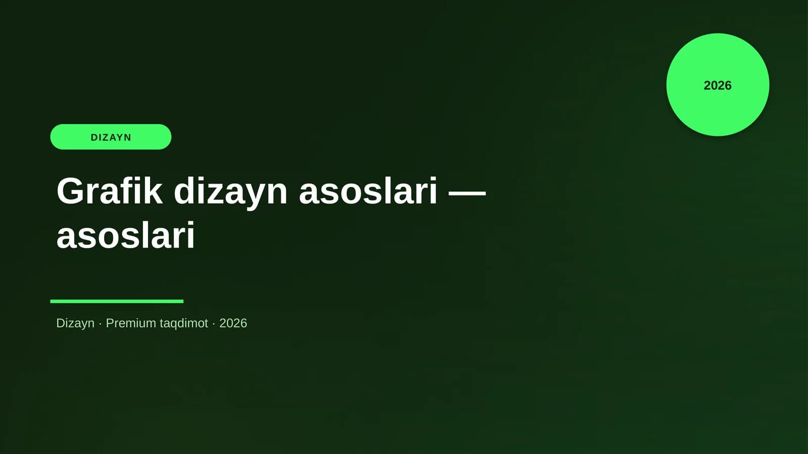 Grafik dizayn asoslari — asoslari