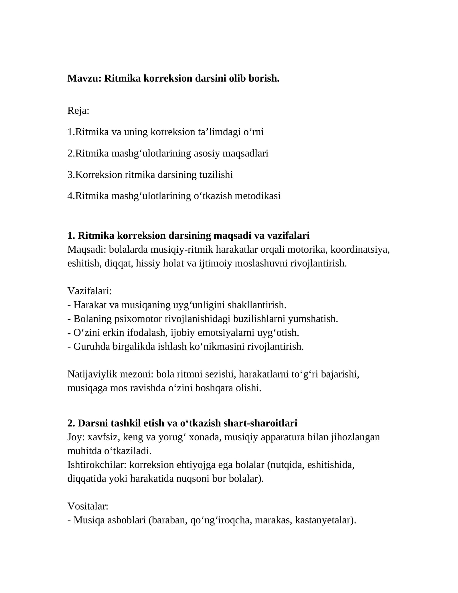 Ritmika korreksion darsi