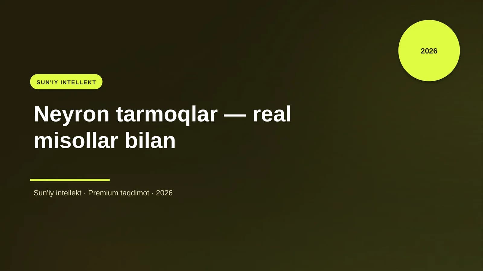 Neyron tarmoqlar — real misollar bilan