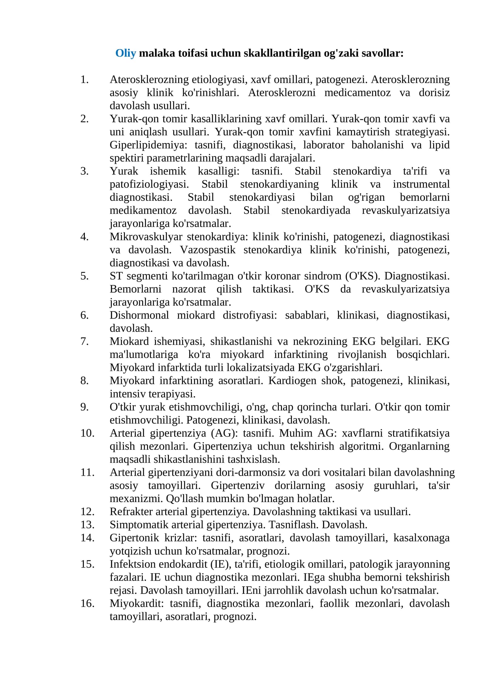 Yurak-qon tomir kasalliklarining xavf omillari