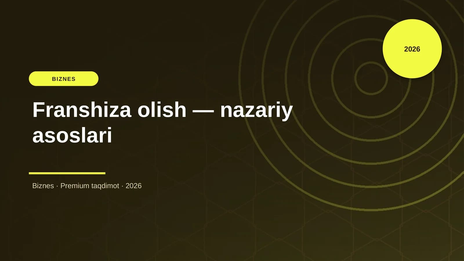 Franshiza olish — nazariy asoslari