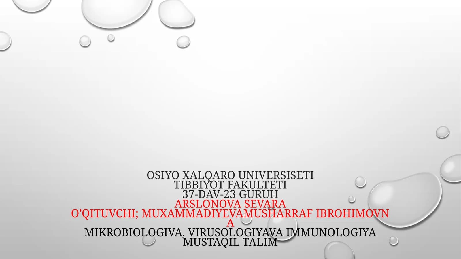 MAVZU: Immunopotolgiya, hozirgi zamon klassifikatsiyasi: tugʻma va orttirilgan immun tanqisligi haqida to'liq ma;lumot