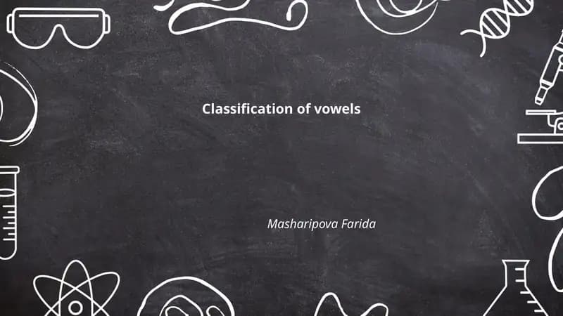 Classification of vowels