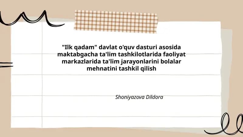 Ilk qadam davlat o'quv dasturi
