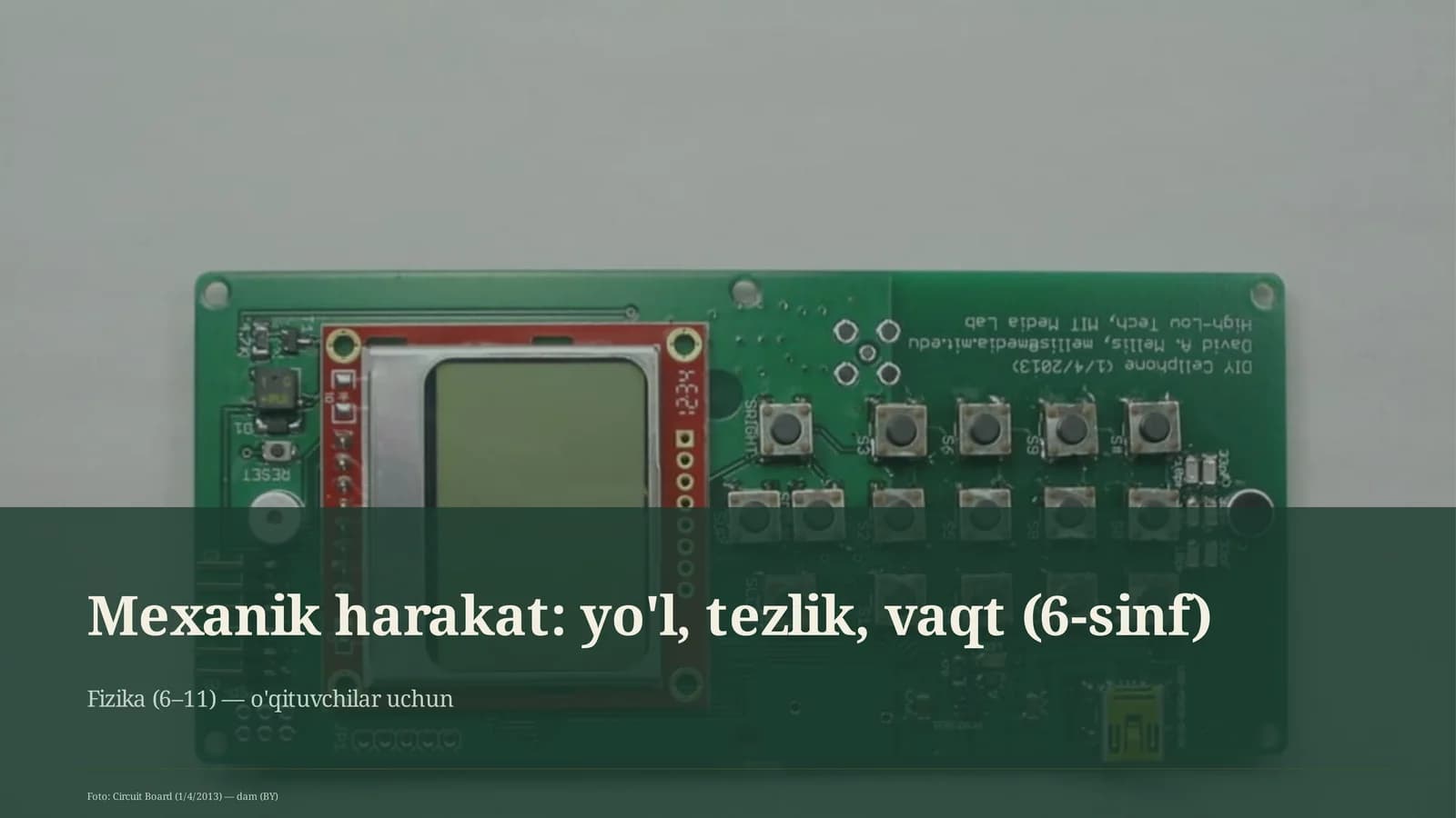 Mexanik harakat: yo'l, tezlik, vaqt (6-sinf)