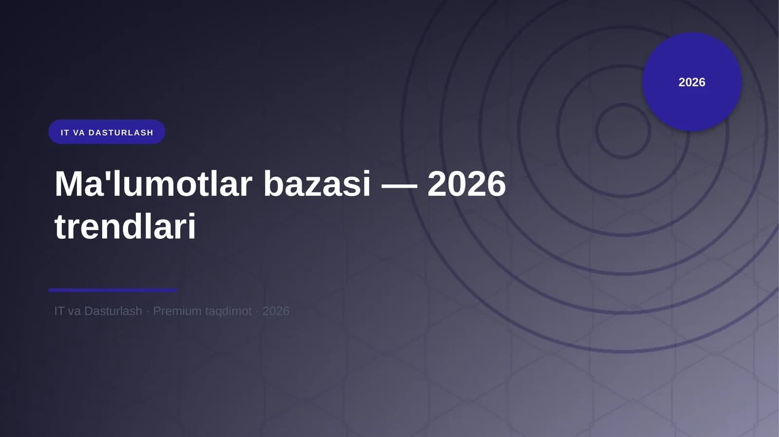 Ma'lumotlar bazasi — 2026 trendlari