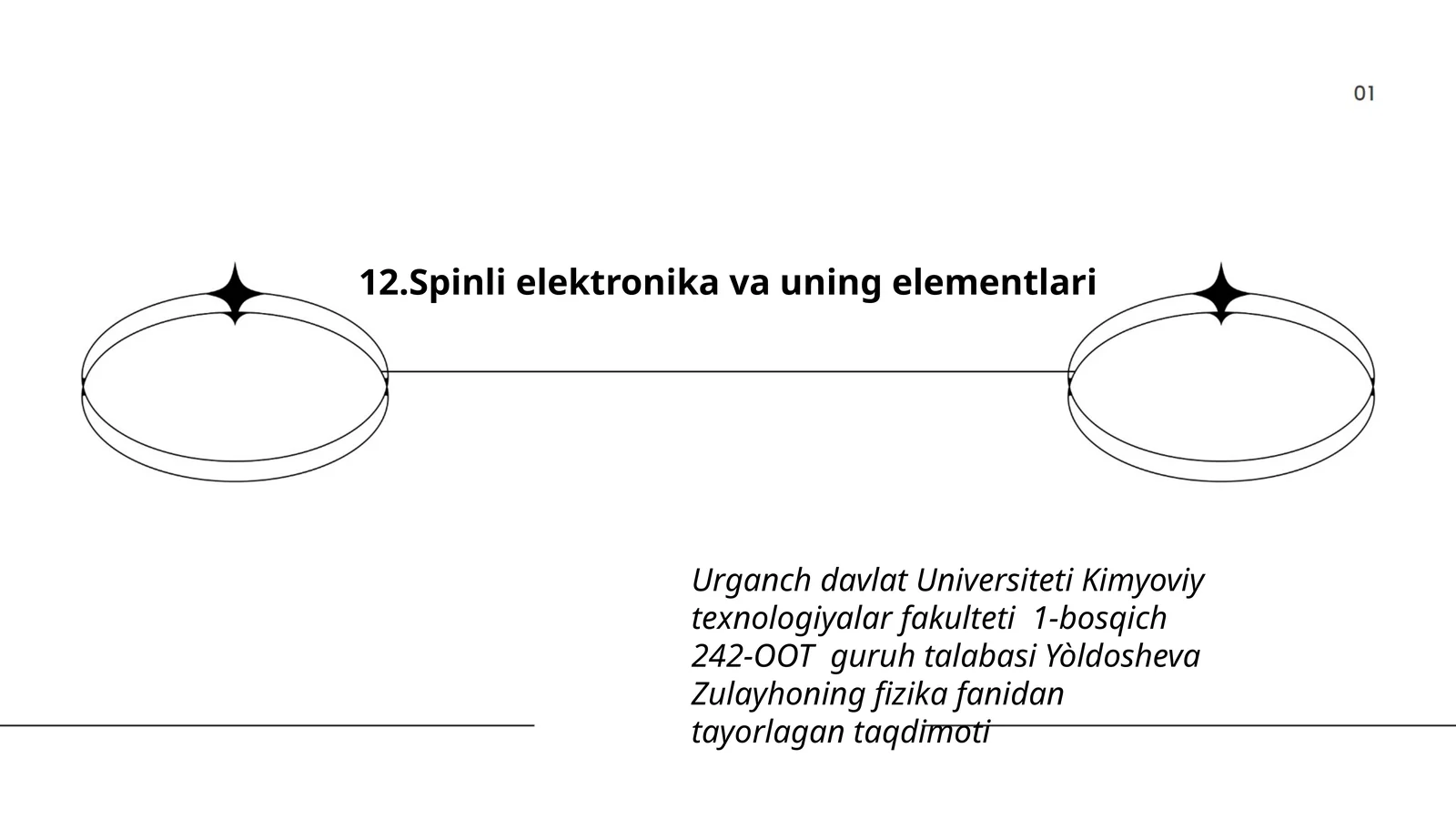 Spinli elektronika va uning elementlari