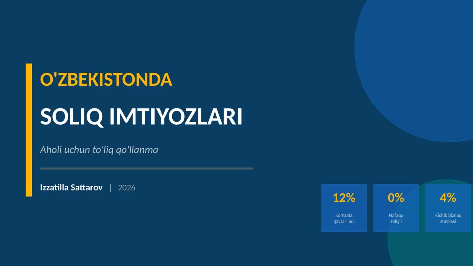 SOLIQ IMTIYOZLARI