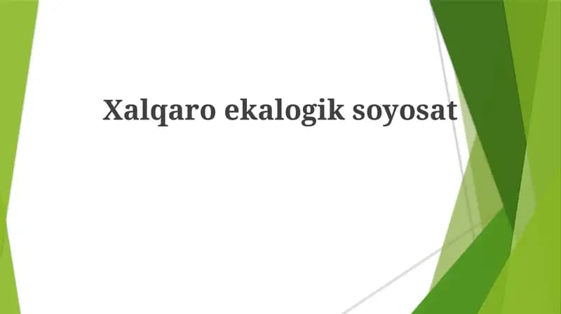 Xalqaro ekologik siyosat
