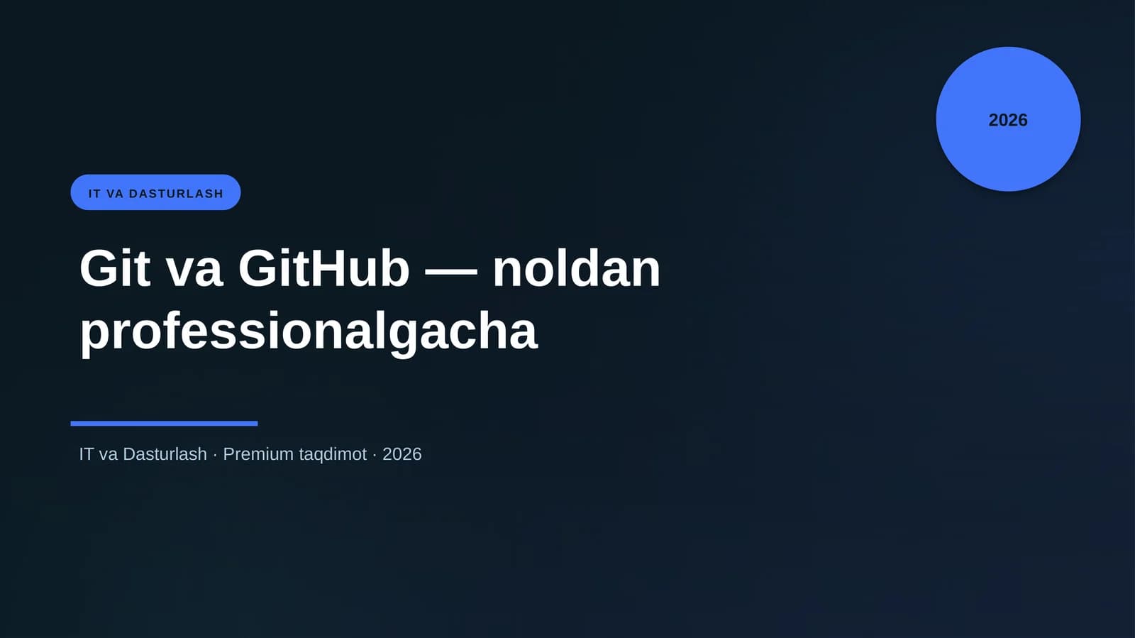 Git va GitHub — noldan professionalgacha