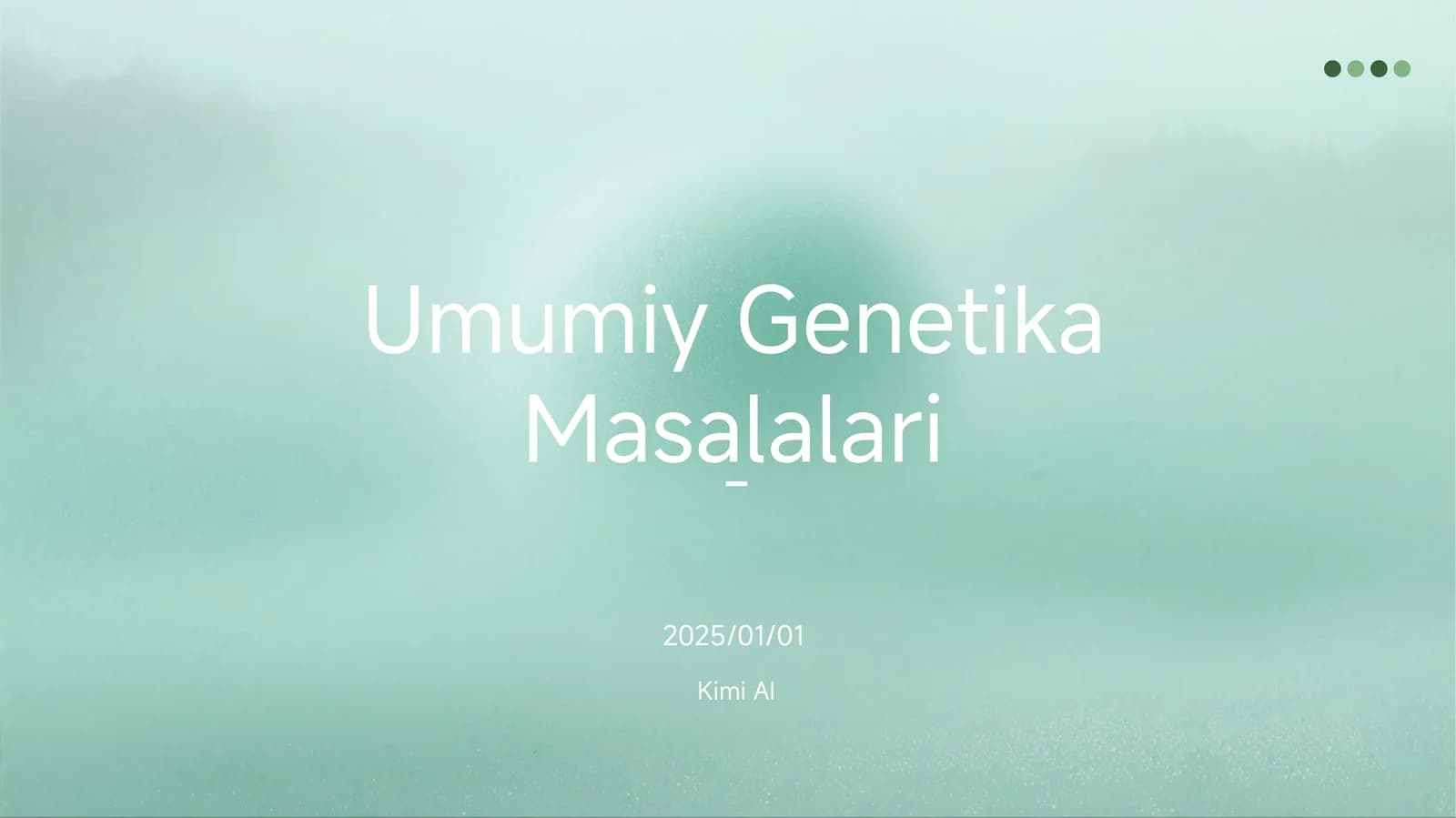 Umumiy Genetika Masalalari