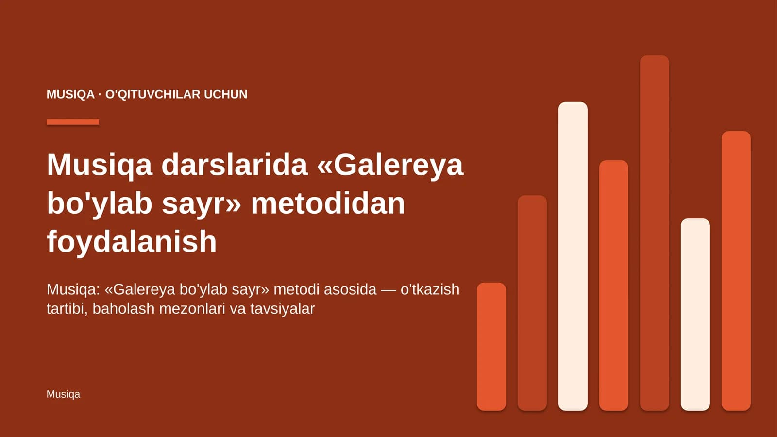 musiqa darslarida galereya bo'ylab sayr metodidan foydalanish 3724