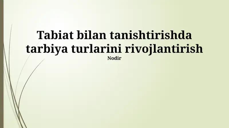 Tabiatshunoslik ta'limi