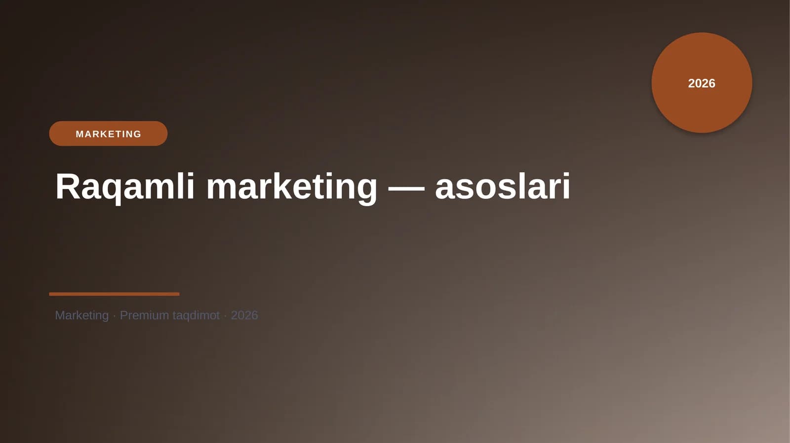 Raqamli marketing — asoslari