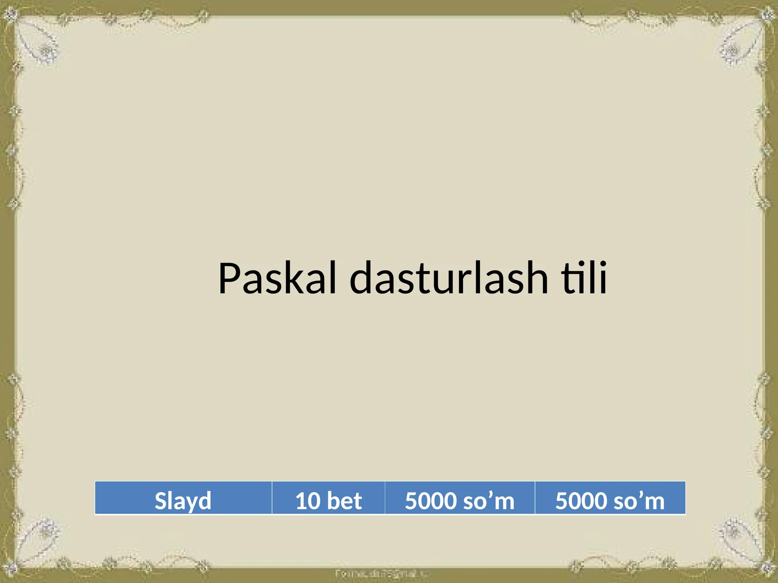 Paskal dasturlash tili