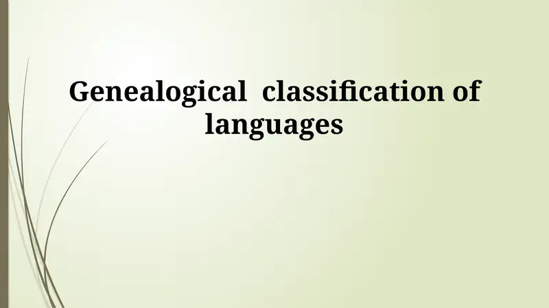 Genealogical classification of languages